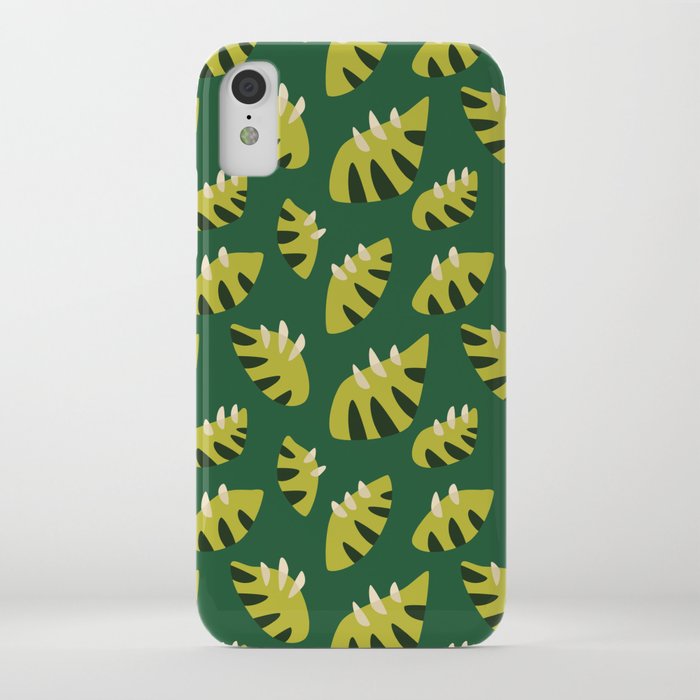abstract green leaves customizable iPhone case