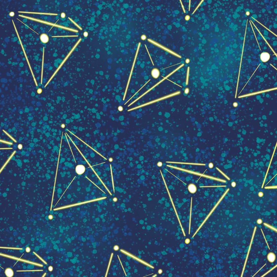 Tetrahedral Molecular Geometry Constellations