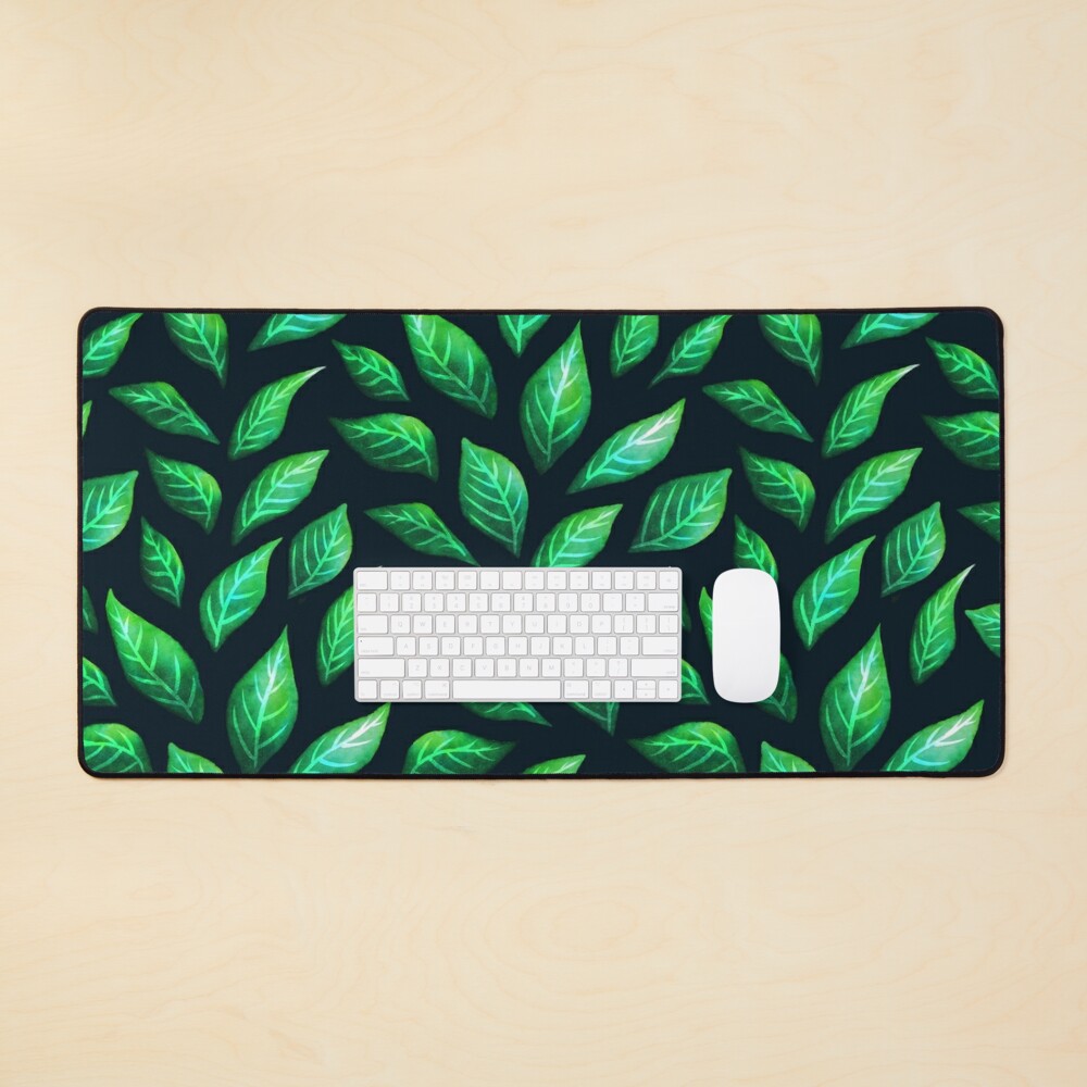 Green leaves large mousepad