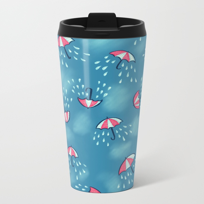 Umbrella pattern with rain travel mug / Society6