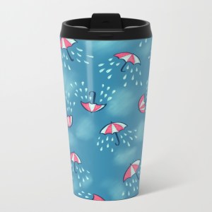 Umbrella pattern with rain travel mug / Society6