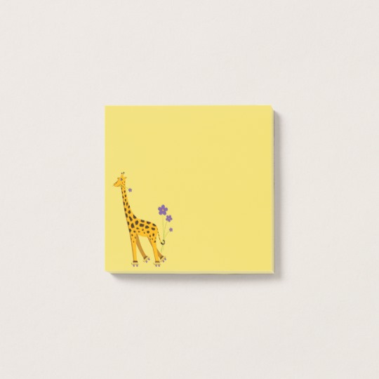Cute Roller skating giraffe post-it notes at Zazzle