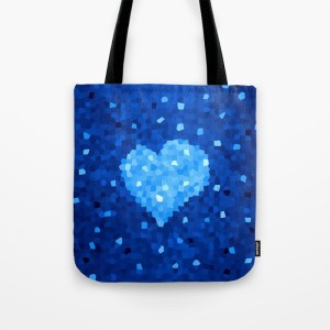 Crystal Blue Heart bag at Society6