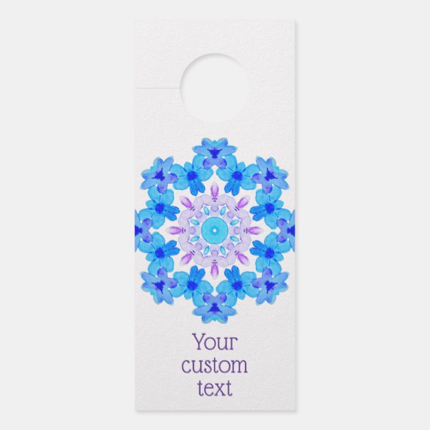 Flower mandala personalized door hanger at Zazzle