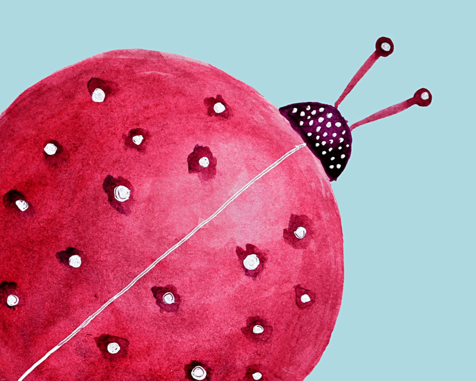 abstract ladybug watercolor illustration