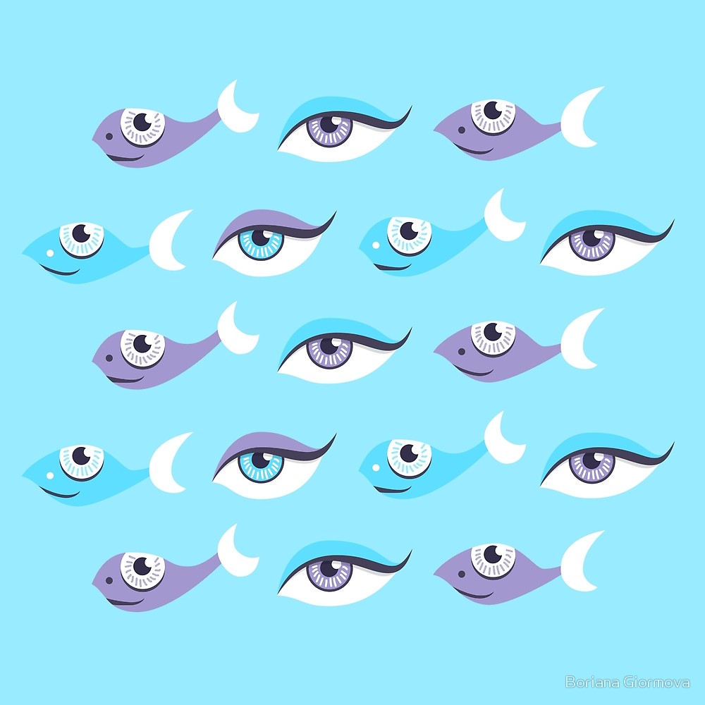 Eye Pattern Fish Eyes fish pattern fun aquatic design – Cute Strange Creatures