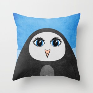 Geometric penguin pillow at Society6
