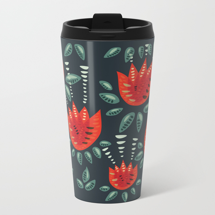 Tulip pattern travel mug / Society6