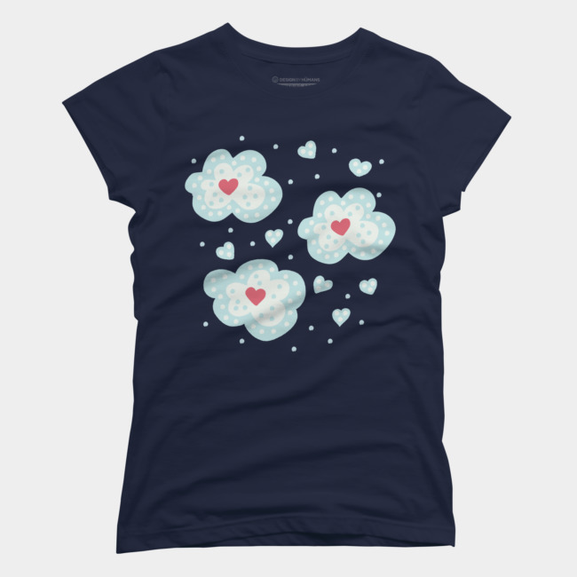 Winter Hearts And Snowy Clouds Women's T-Shirt at Design By Humans