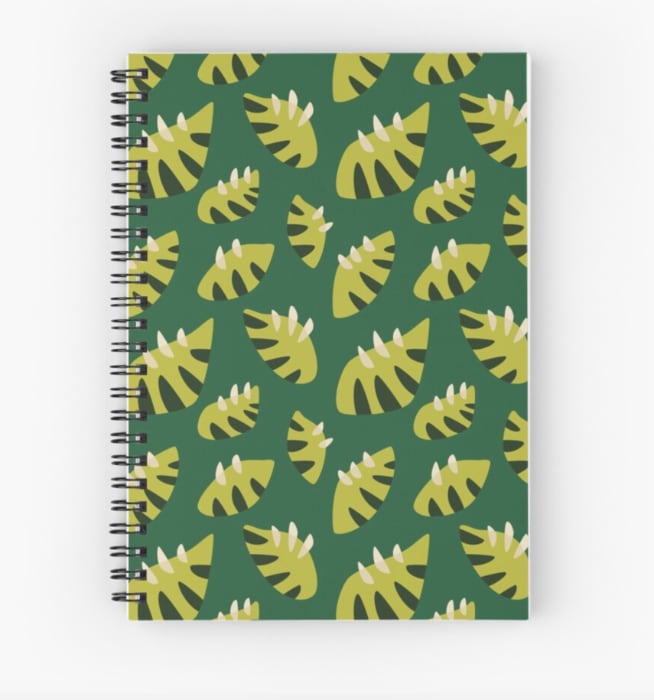 stylish leaves pattern notebook