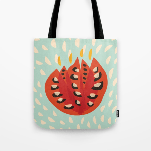 Red tulip art tote bag at Society6