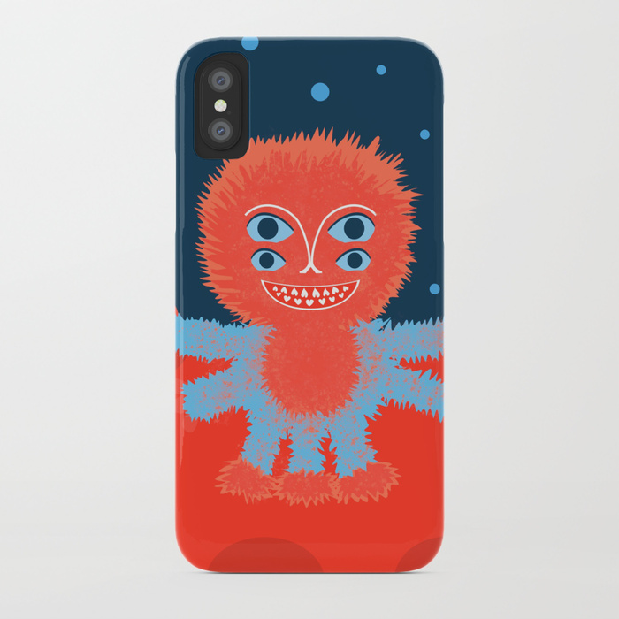 Happy alien character iPhone case at Society6