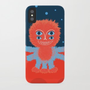 Happy alien character iPhone case at Society6