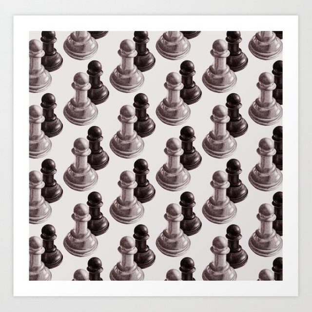Chess pawns pattern art print at Society6