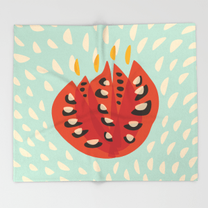 Red tulip art fleece blanket at Society6