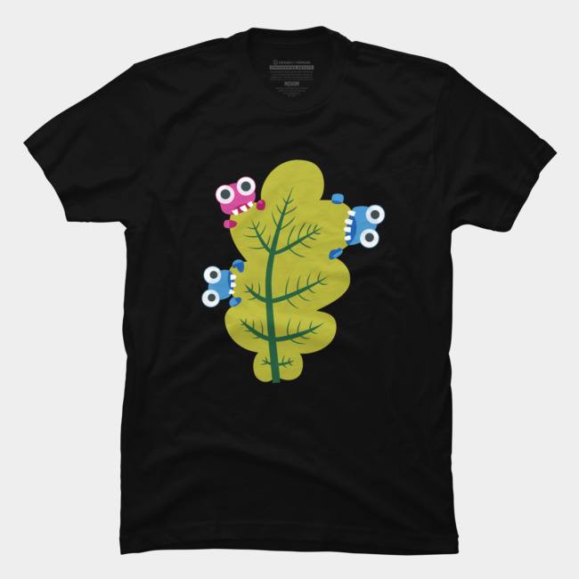 Bugs eat green leaf tee at Design By Humans