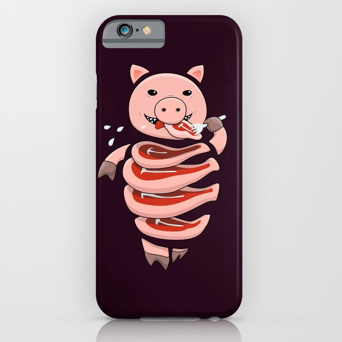 Stupid gluttonous pig iPhone case