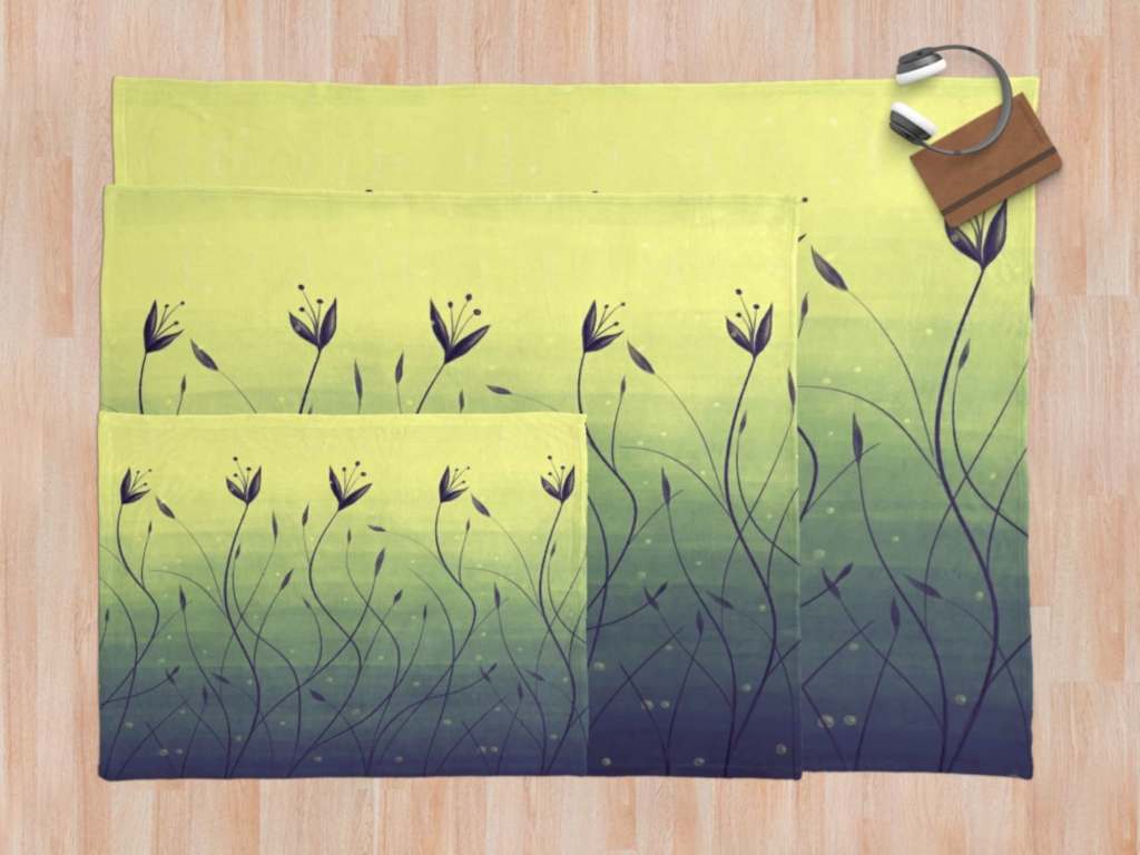 Beautiful water flora throw blanket