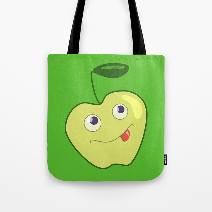 Green apple character bag at Society6