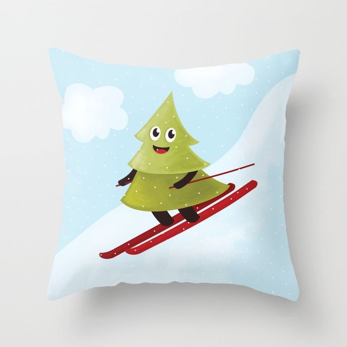 Pine tree on ski pillow at Society6