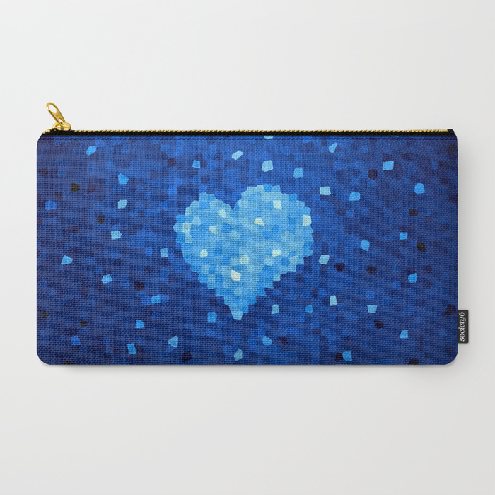 Crystal Blue Heart zip pouch at Society6