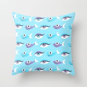 Eyes and fish pattern pillow at Society6