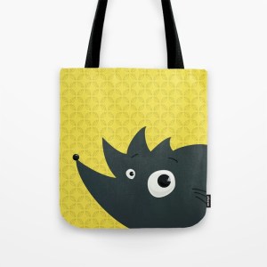 Abstract hedgehog character tote bag at Society6
