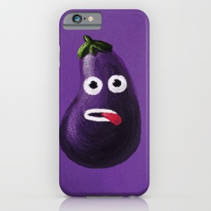 Funny eggplant character iPhone case at Society6