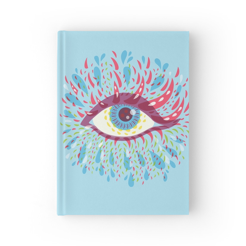 Blue psychedelic eye hardcover notebook / Redbubble