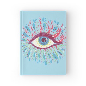 Blue psychedelic eye hardcover notebook / Redbubble
