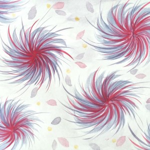 Fuzziness and leaves in the wind watercolor sketch