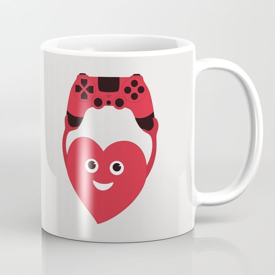 Gamer heart mug at society6