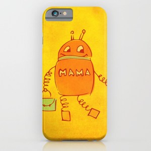 Robomama robot mother and child iPhone case at Society6