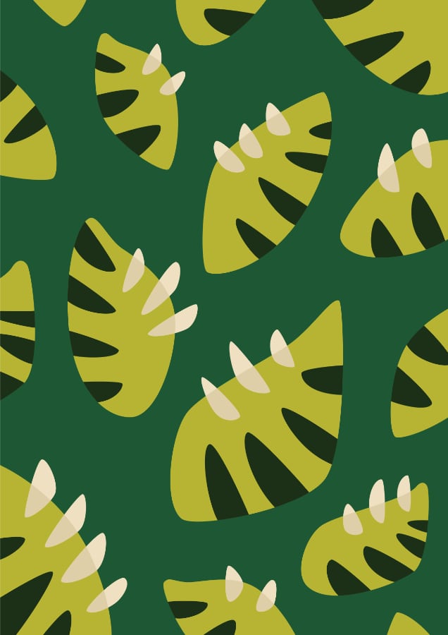 Gren leaf pattern art print