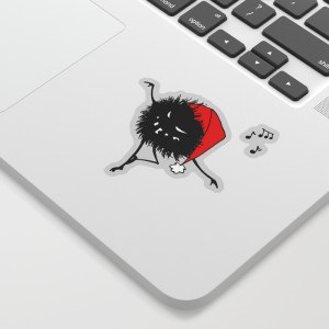 Dancing Christmas bug sticker at Society6