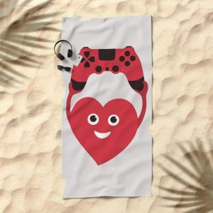 Gamer heart beach towel at society6