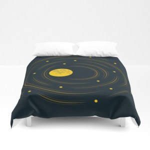Space art moon and stars dream duvet cover at Society6