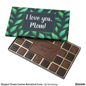 I love you mom customizable botanical chocolate box at Zazzle
