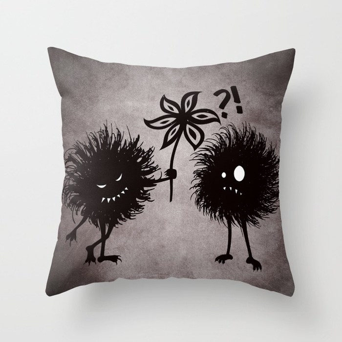 Evil bugs friends cute gothic pillow at Society6