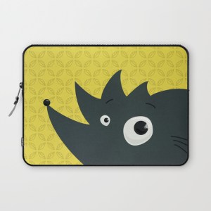 Abstract hedgehog character laptop sleeve at Society6