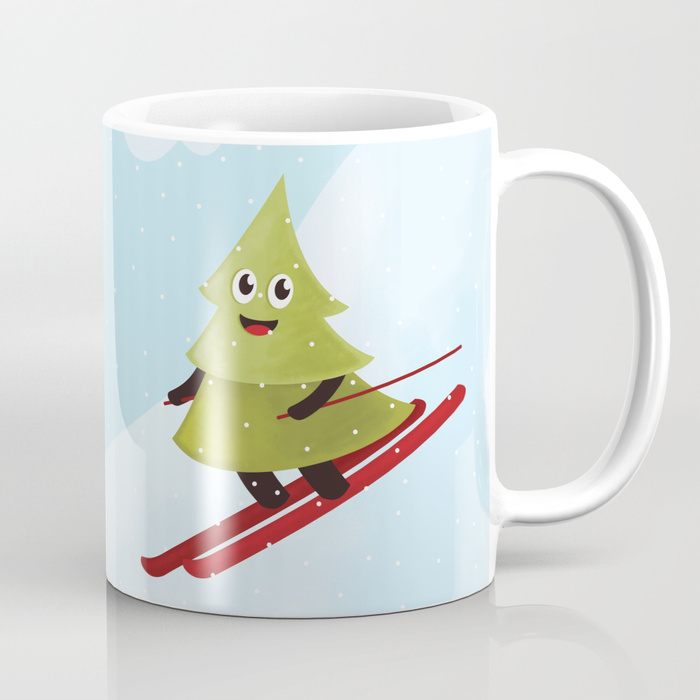 Pine tree on ski mug at Society6