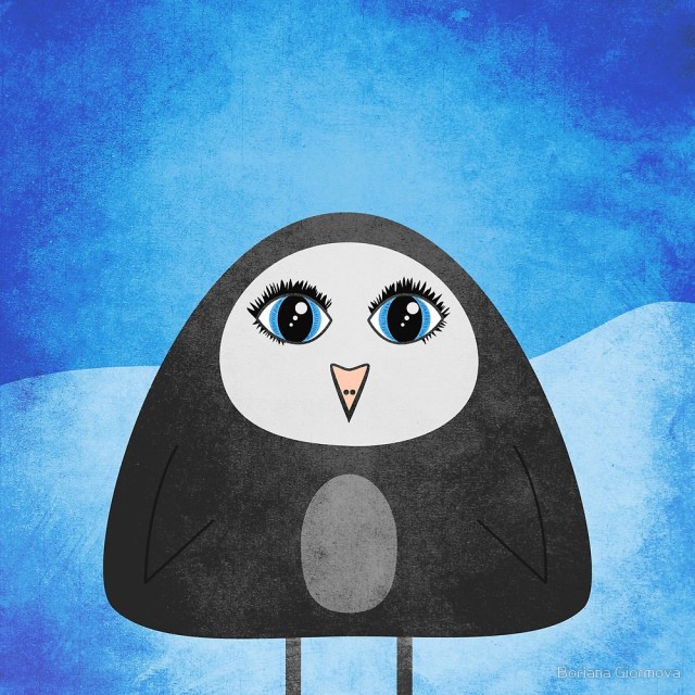 Cute penguin art print at Redbubble