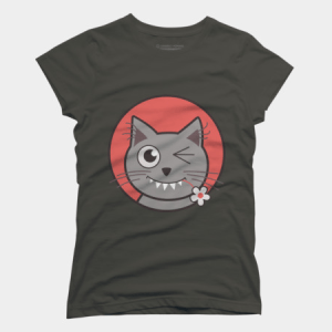 Cute winking kitty cat t-shirt by boriana at Design By Humans
