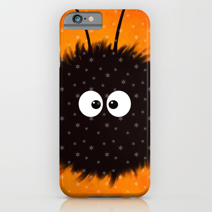 Orange cute dazzled bug iPhone case with snowflakes at Society6