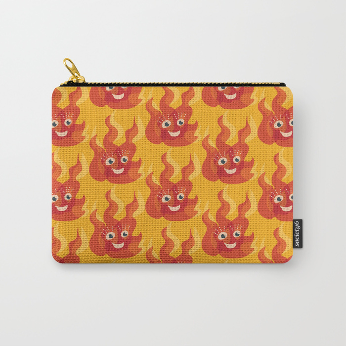 Cute flame character pouch / Society6