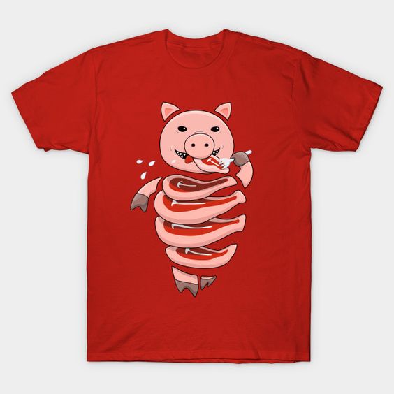 Self-eating pig t-shirt