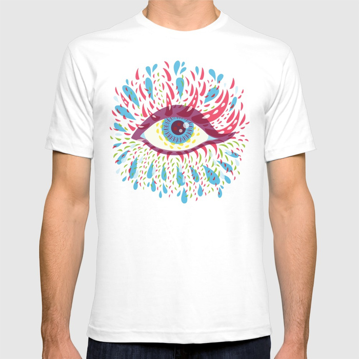 Blue psychedelic eye tee / Society6
