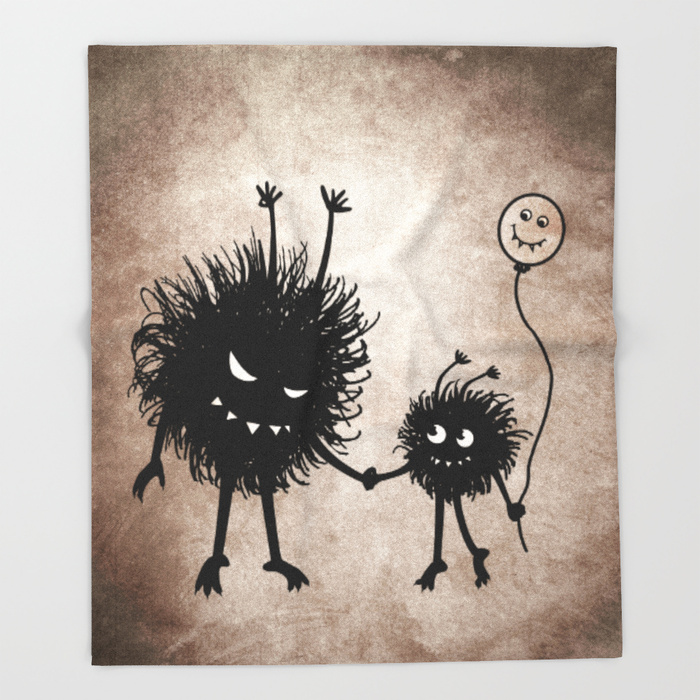 Evil bug mother and child blanket at Society6