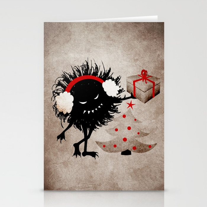 Evil Bug Gives Christmas Present card at Society6