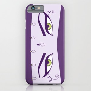 Beautiful green eyes iPhone cases with a vector illustration of themes of an oriental dancer in purple and green.
